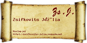 Zsifkovits Júlia névjegykártya