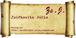 Zsifkovits Júlia névjegykártya