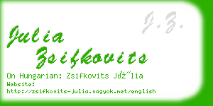 julia zsifkovits business card